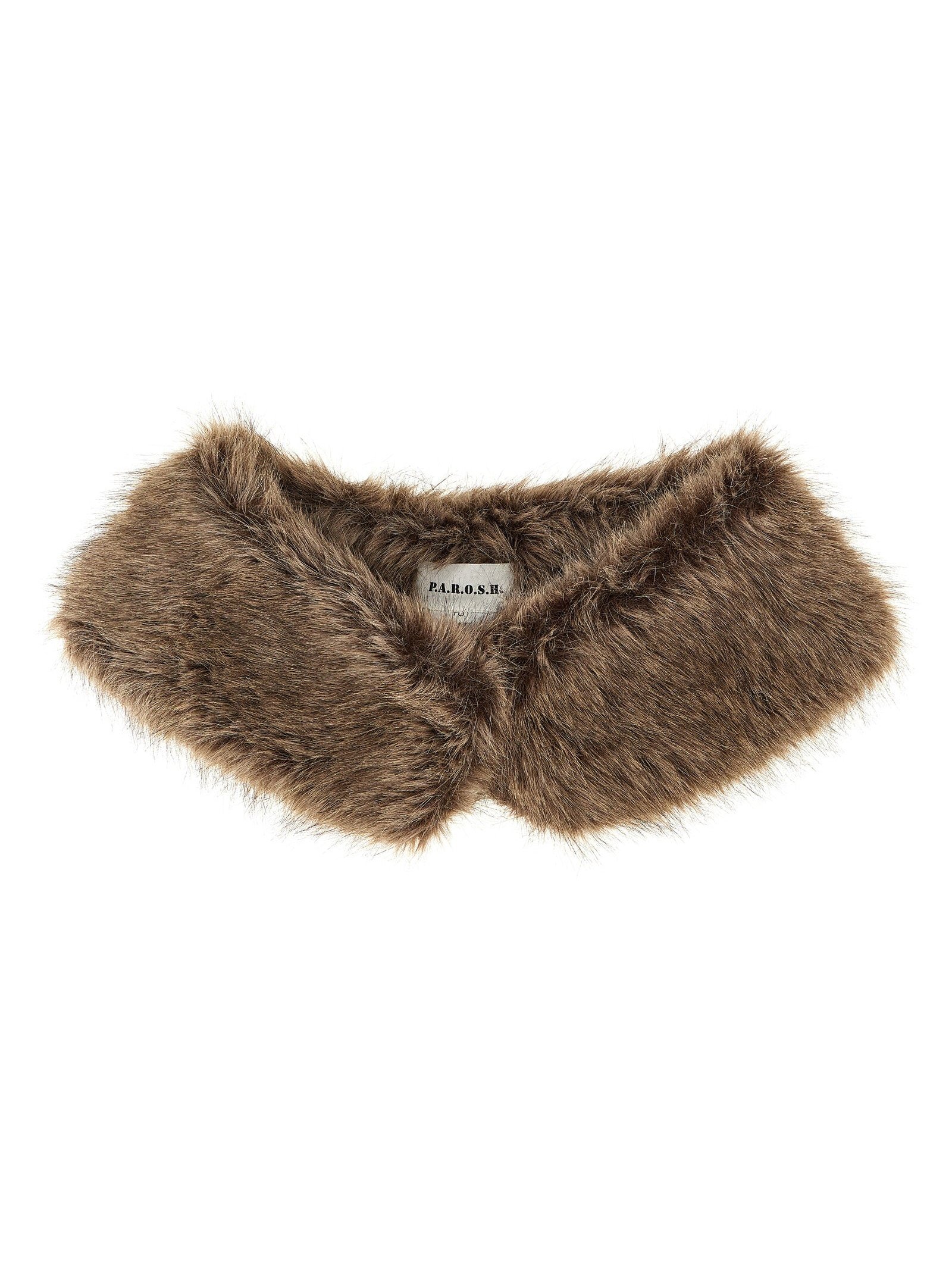P.A.R.O.S.H. Faux Fur Collar — Brown by Parosh