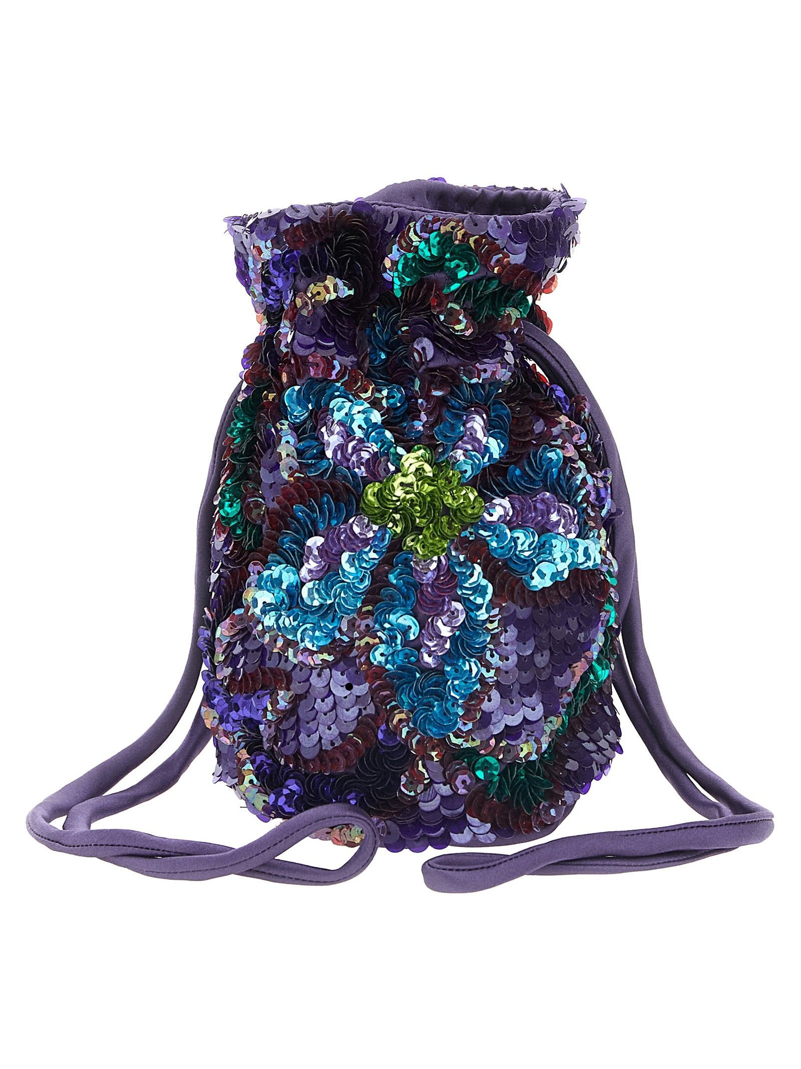 P.A.R.O.S.H. Gla Fabric Shoulder Bag — Purple by Parosh