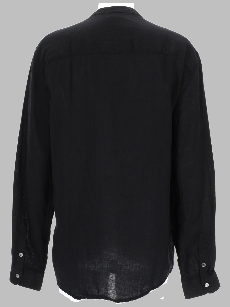P.A.R.O.S.H. Embroidered Linen Shirt — Black, view 2