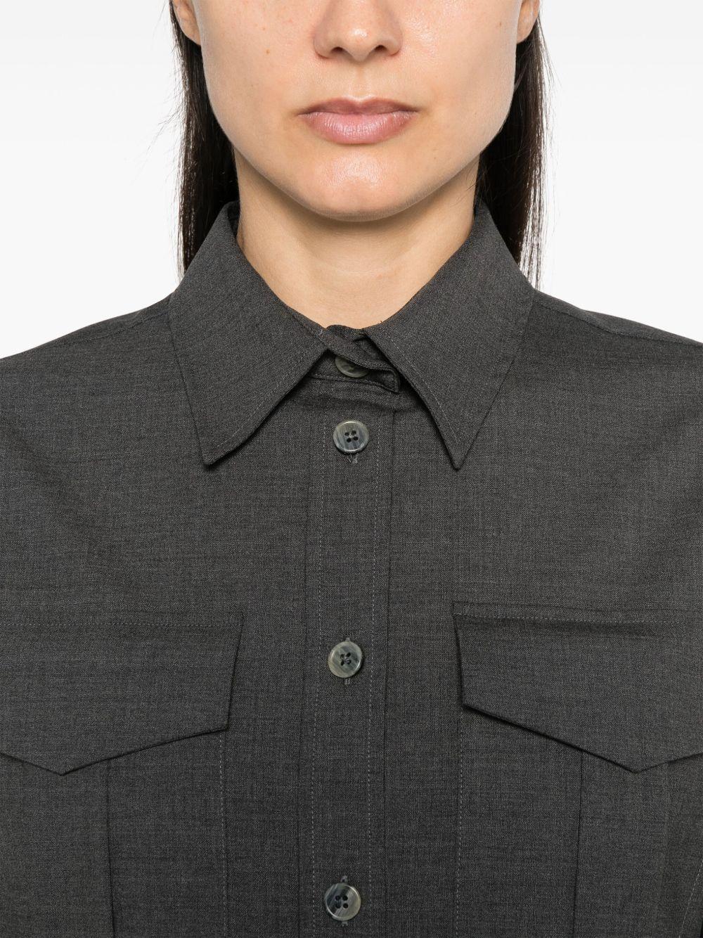 P.A.R.O.S.H. Wool Shirt — Gray, view 2