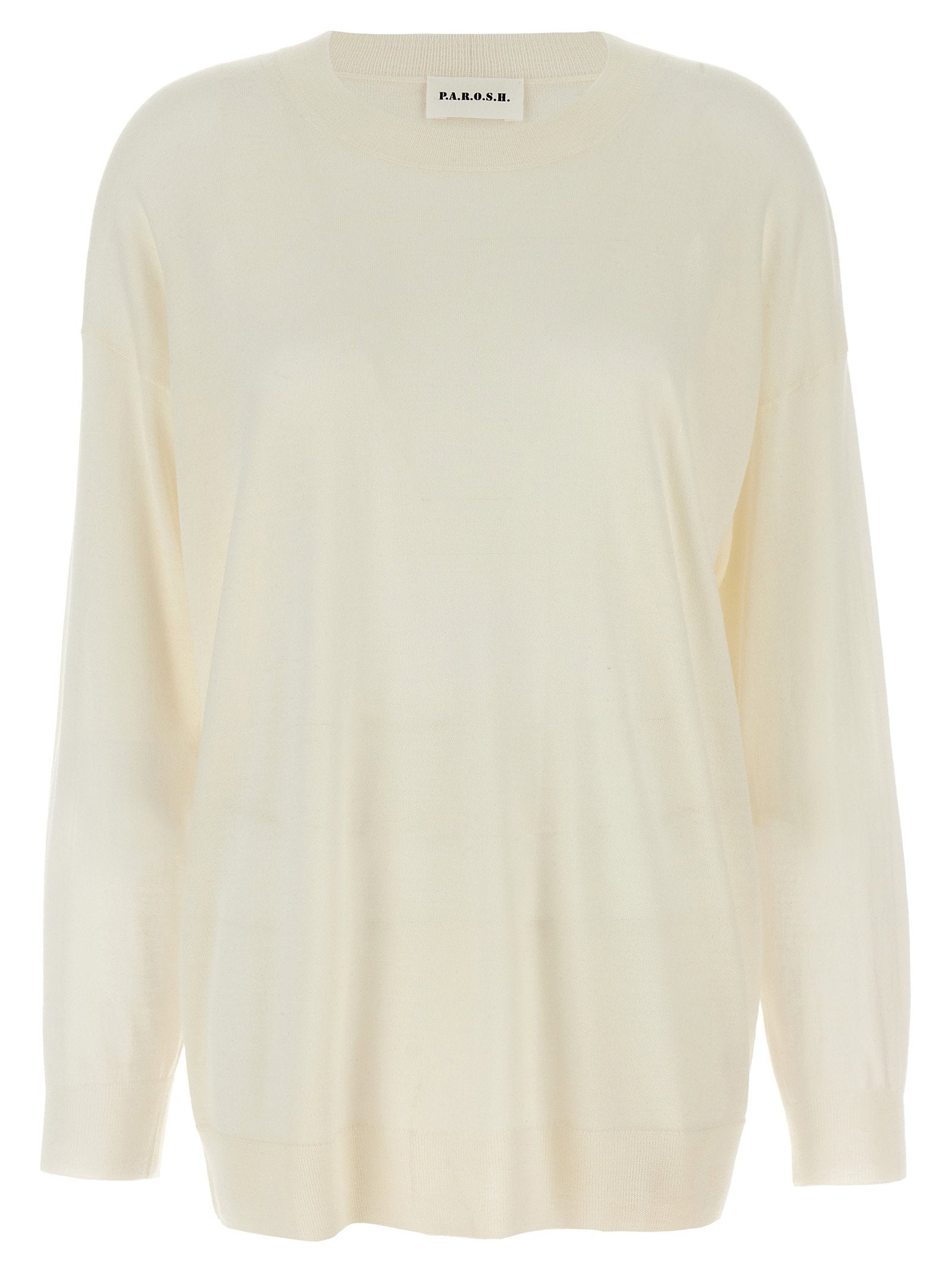 P.A.R.O.S.H. Wool Blend Crew-Neck Sweater — Cream by Parosh