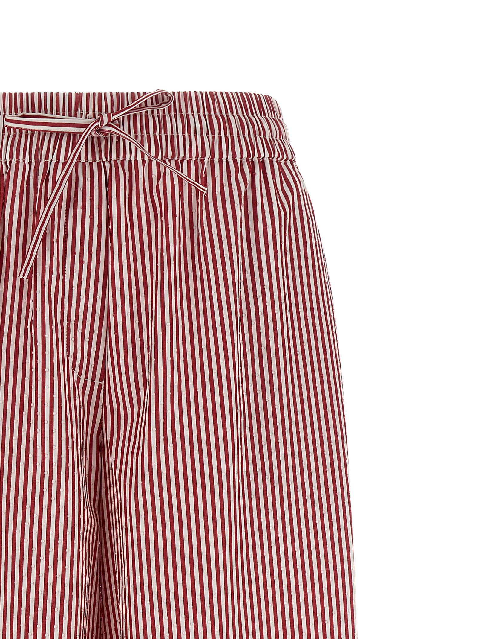 P.A.R.O.S.H. Striped Cotton Poplin Trousers — Burgundy, view 3