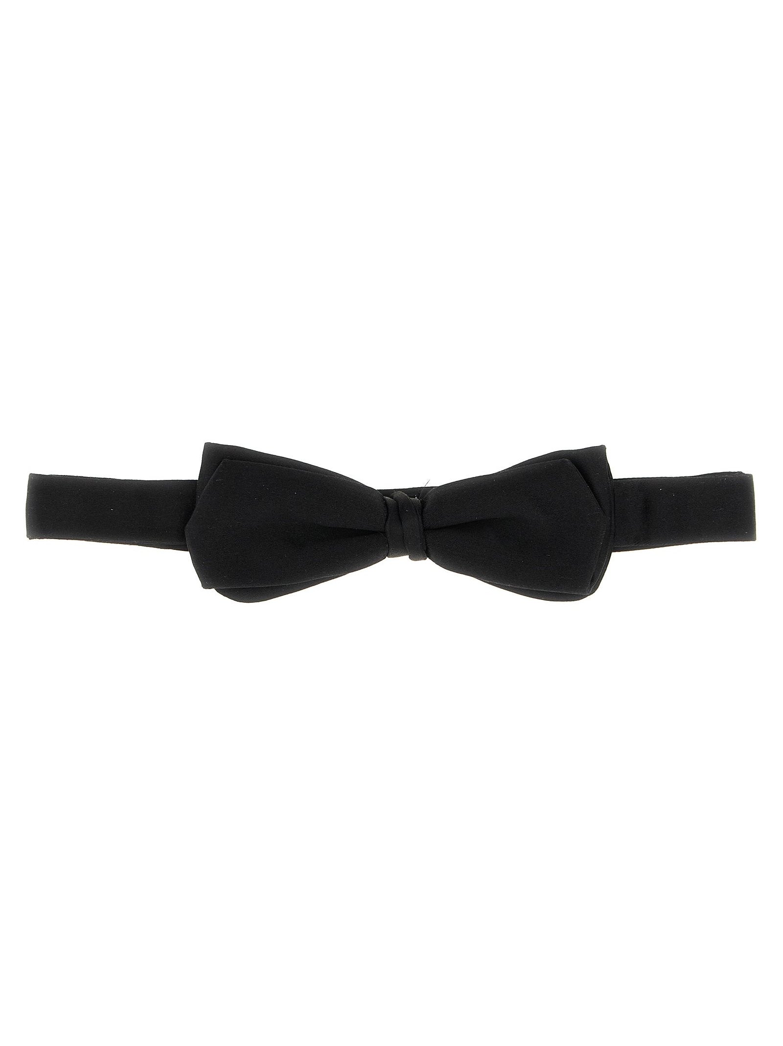 Pal Zileri Silk Satin Bow Tie — Black by Pal Zileri