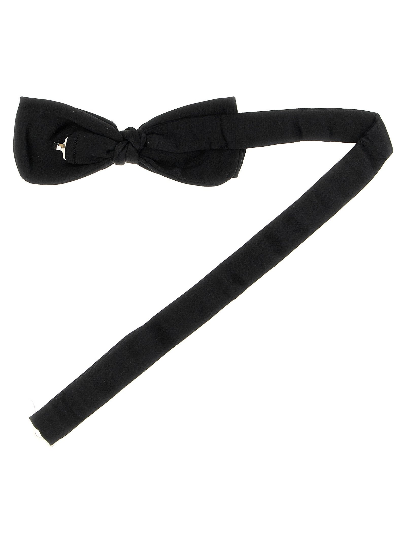 Pal Zileri Silk Satin Bow Tie — Black, view 2