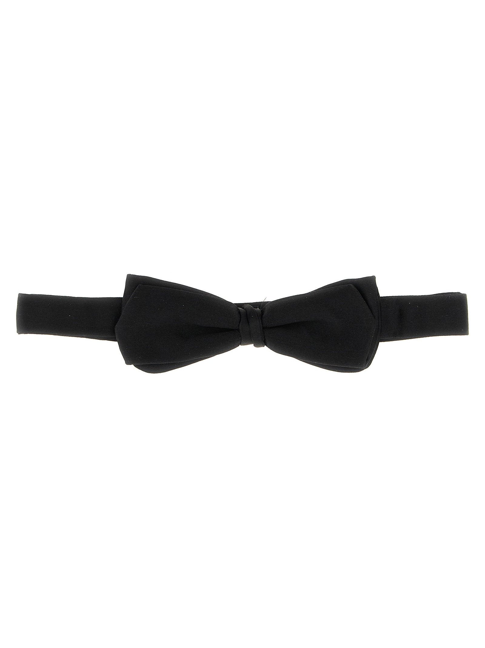 Pal Zileri Silk Satin Bow Tie — Black by Pal Zileri