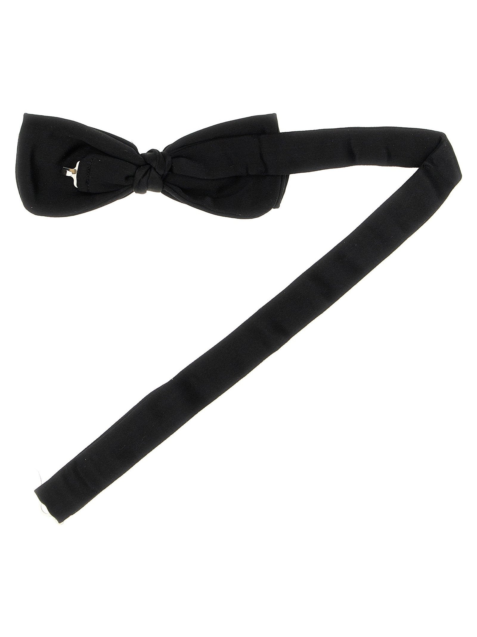 Pal Zileri Silk Satin Bow Tie — Black, view 2