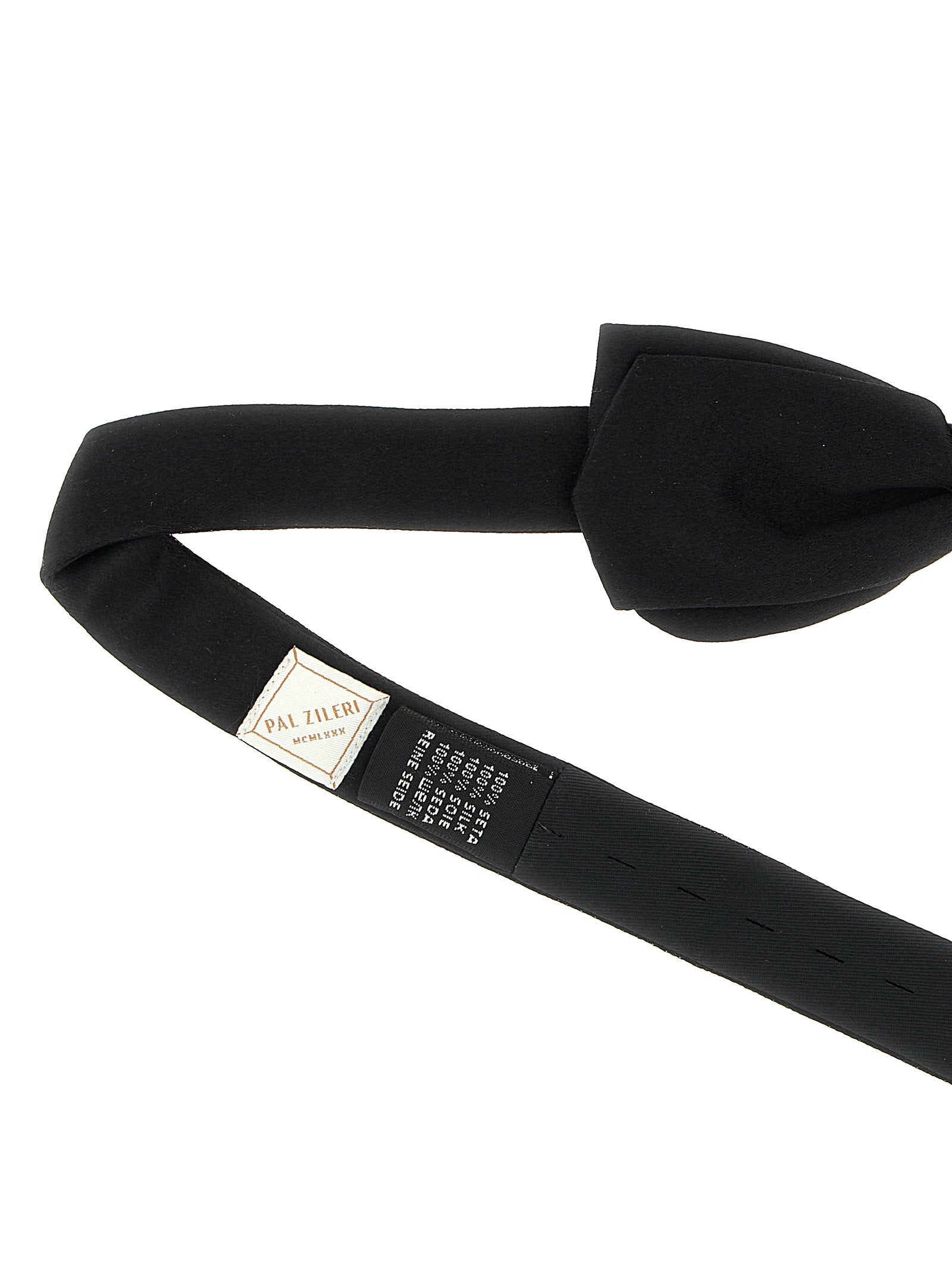 Pal Zileri Silk Satin Bow Tie — Black, view 3