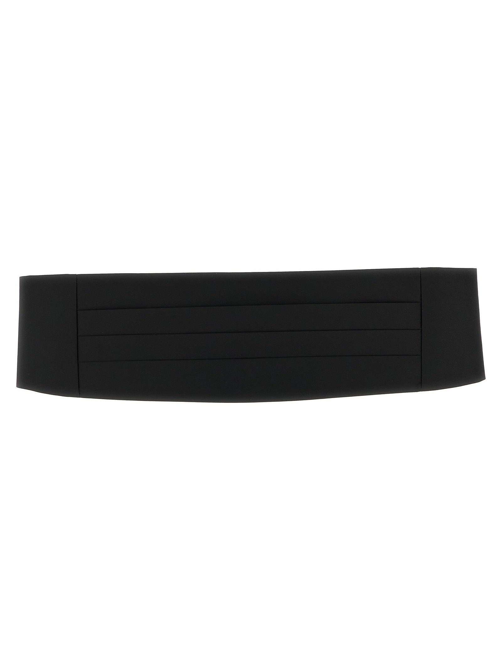 Pal Zileri Pleated Satin Cummerbund — Black by Pal Zileri