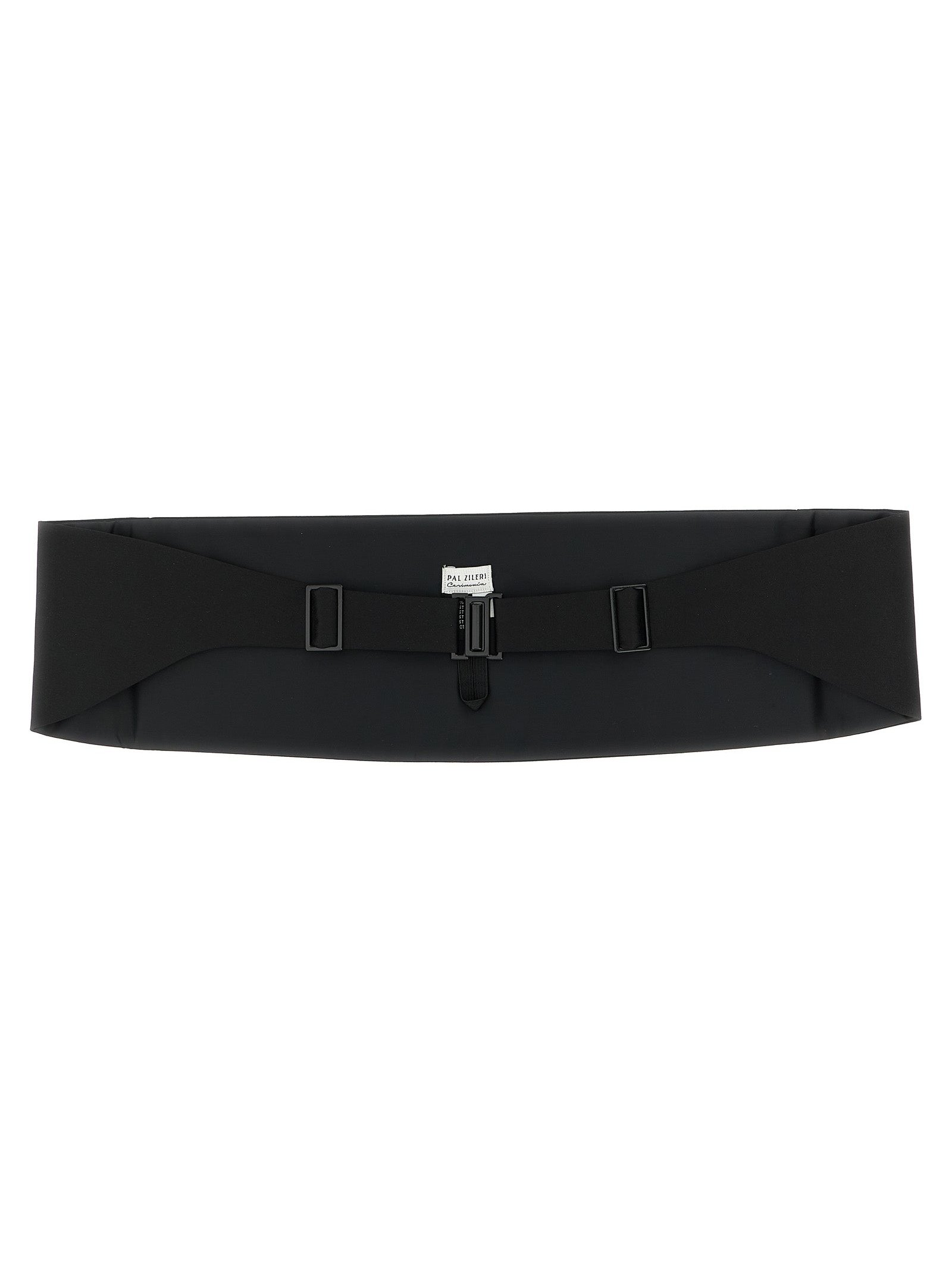 Pal Zileri Pleated Satin Cummerbund — Black, view 2