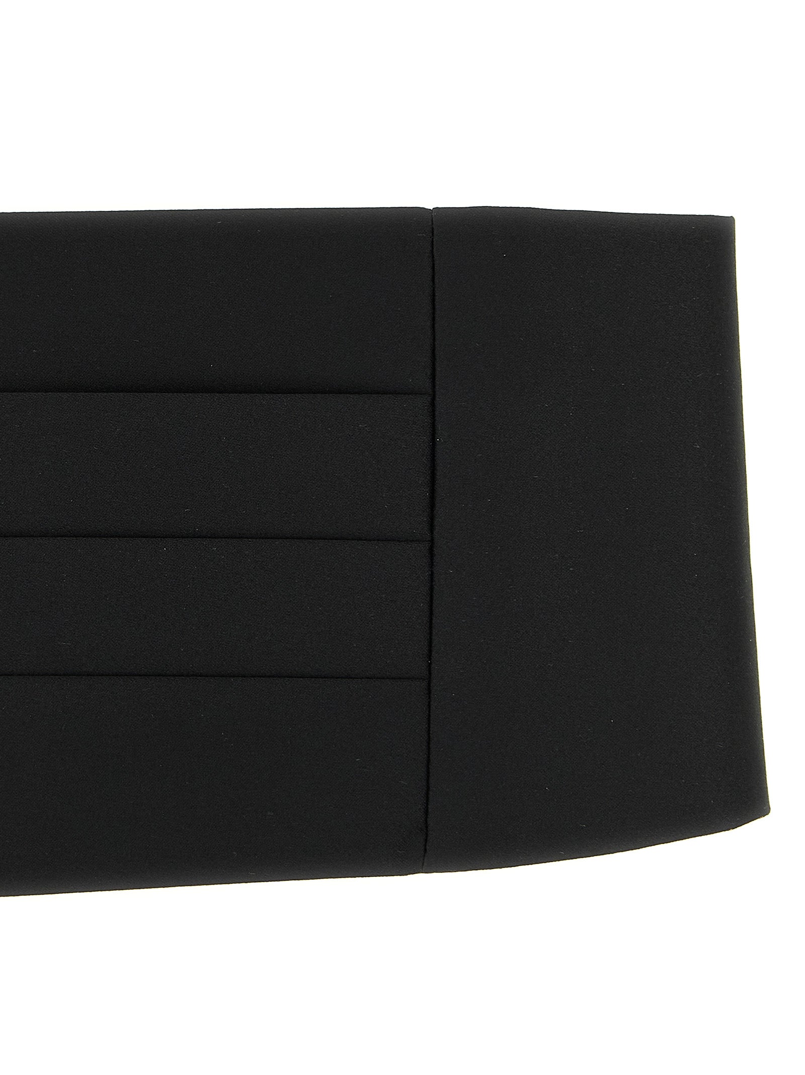 Pal Zileri Pleated Satin Cummerbund — Black, view 3