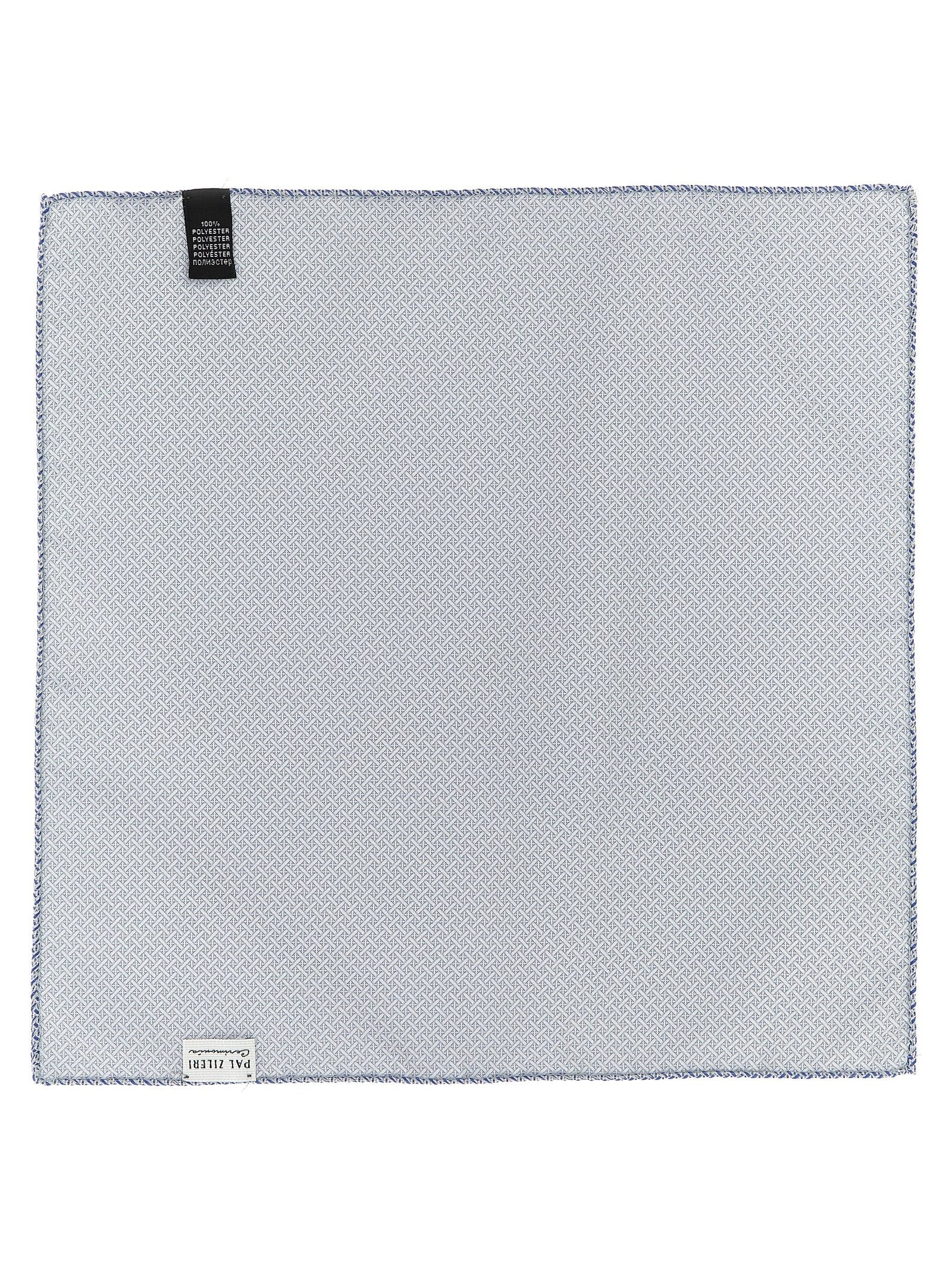 Pal Zileri Patterned Polyester Pocket Square — Blue, view 2