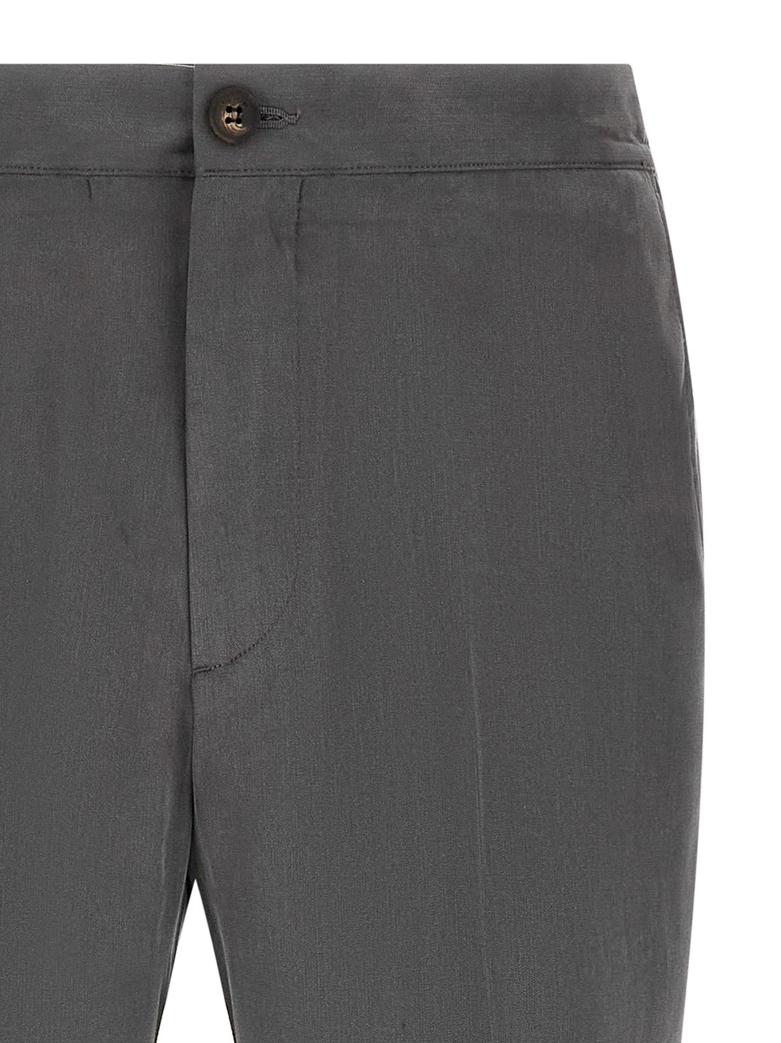 Pal Zileri Lyocell Straight-Leg Trousers — Gray, view 3