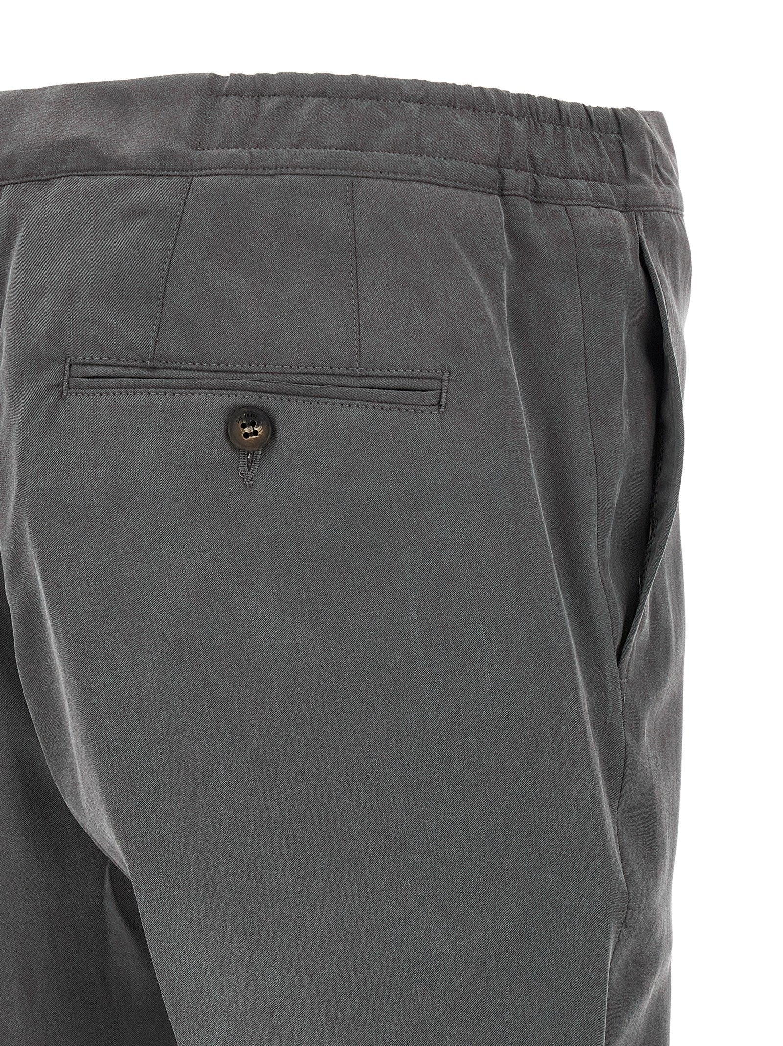 Pal Zileri Lyocell Straight-Leg Trousers — Gray, view 4