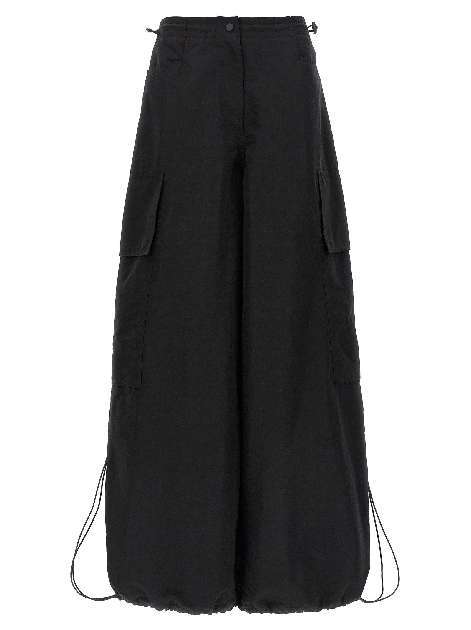 Palm Angels Parachute Nylon Cargo Pants — Black by Palm Angels