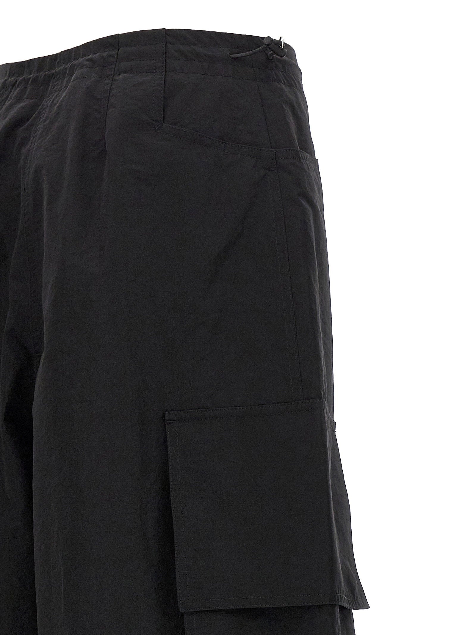 Palm Angels Parachute Nylon Cargo Pants — Black, view 4