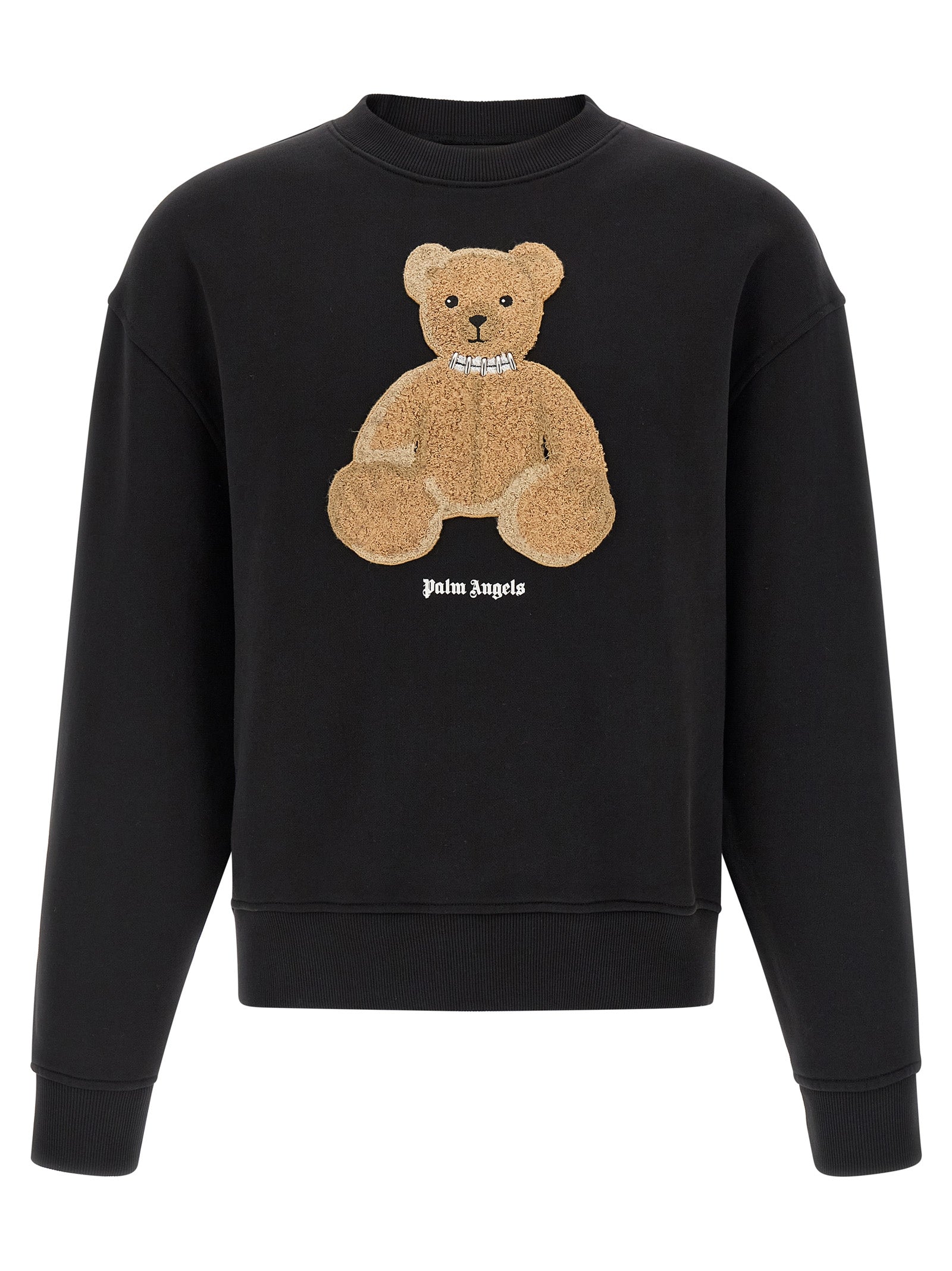 Palm Angels Bear Bouclé Patch Sweatshirt — Black by Palm Angels