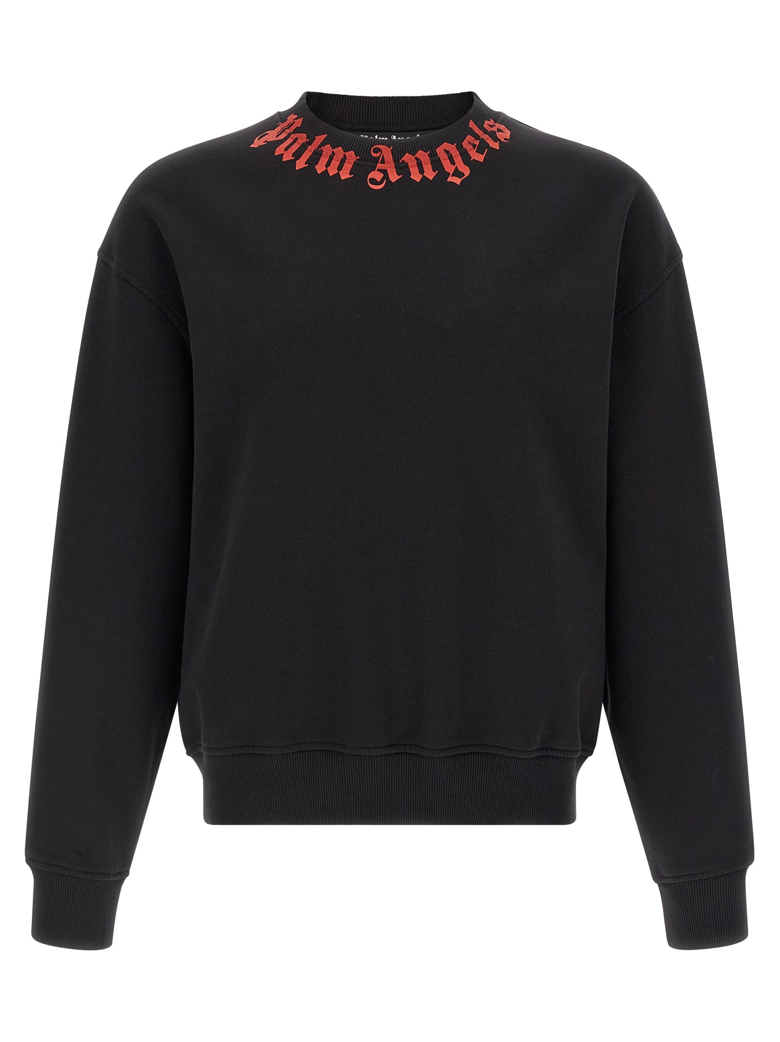 Palm Angels Logo-Embroidered Crew Neck Sweatshirt — Black by Palm Angels