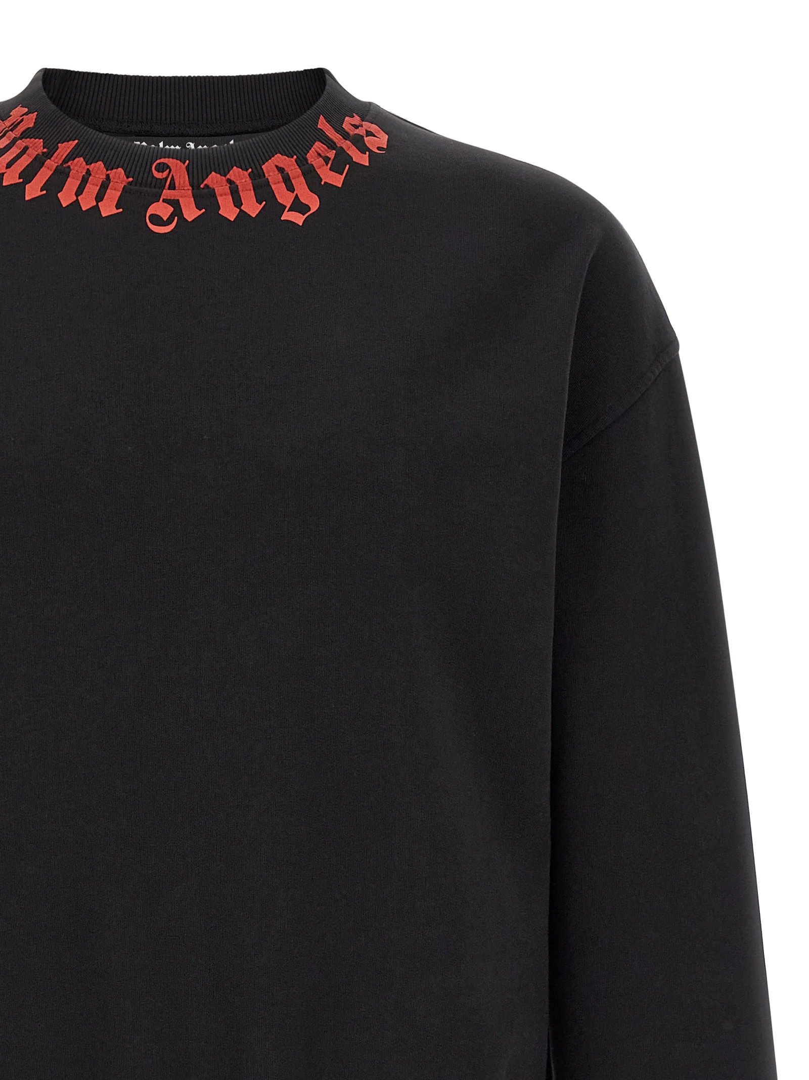 Palm Angels Logo-Embroidered Crew Neck Sweatshirt — Black, view 3