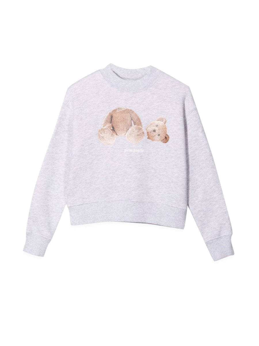 Palm Angels Bear-Print Cotton Sweatshirt — Gray by Palm Angels