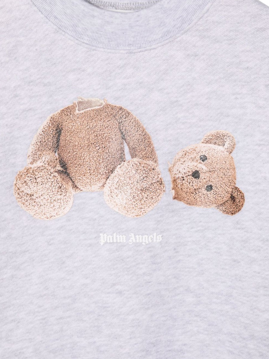 Palm Angels Bear-Print Cotton Sweatshirt — Gray, view 6