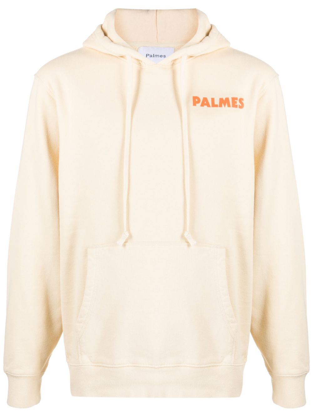 Palmes Logo-Print Organic Cotton Hoodie — Cream by Palmes