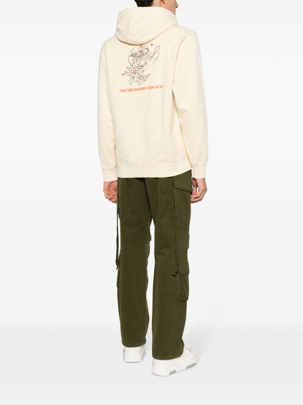 Palmes Logo-Print Organic Cotton Hoodie — Cream, view 4