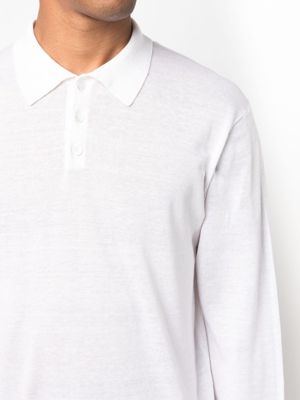 Paltò Cotton-Linen Blend Polo — White, view 2
