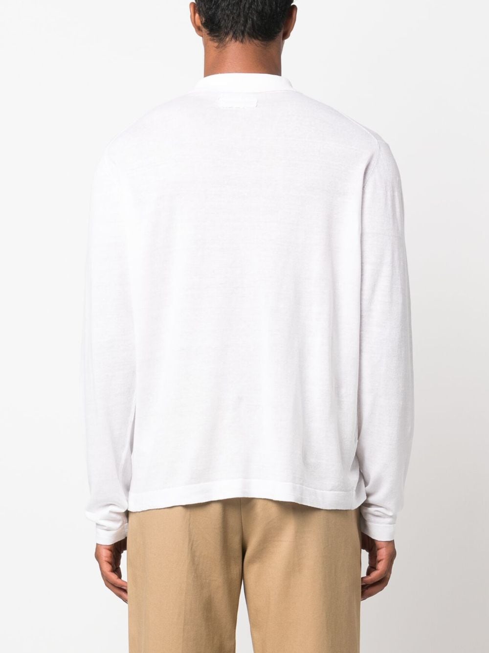 Paltò Cotton-Linen Blend Polo — White, view 4