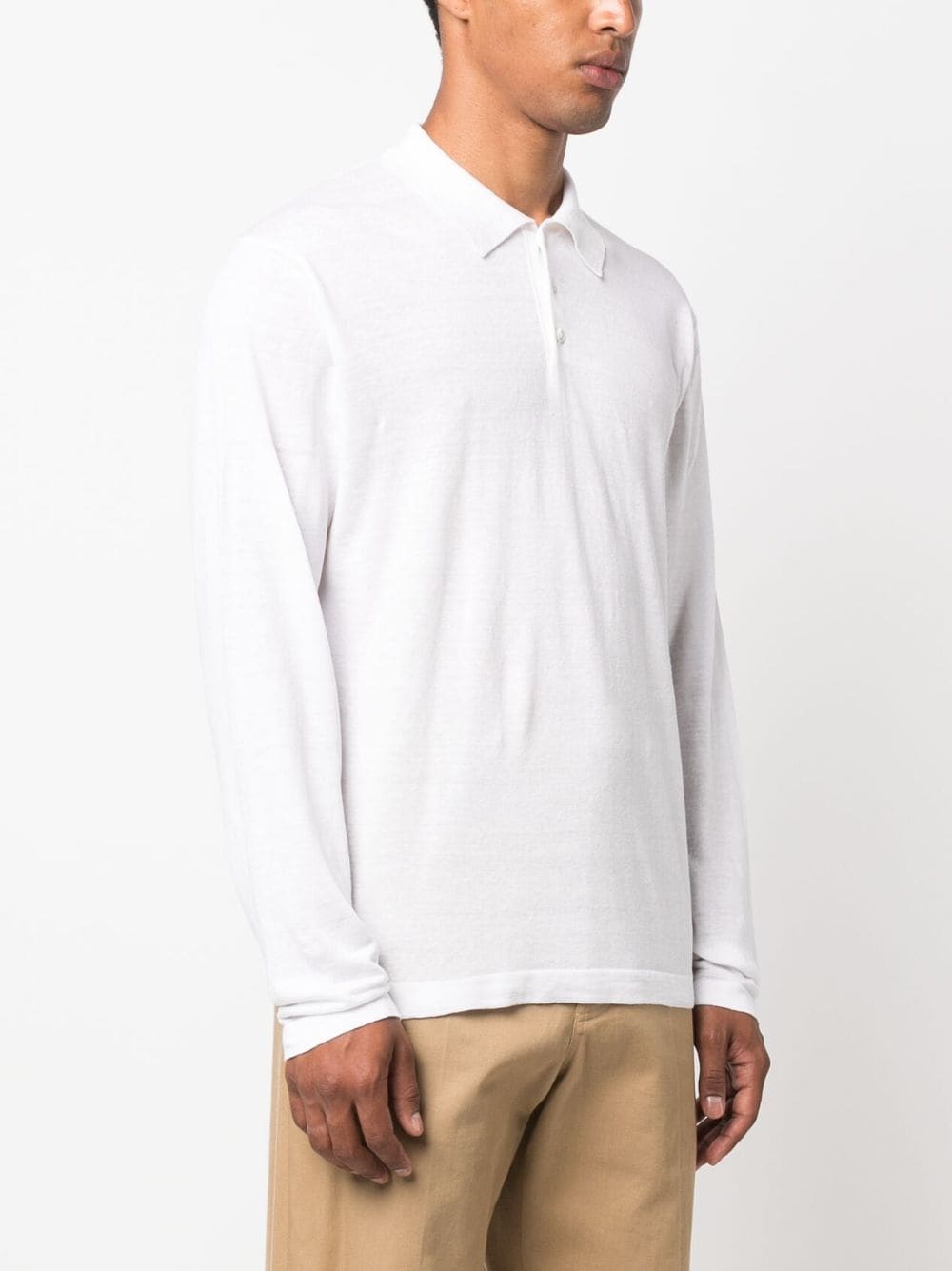 Paltò Cotton-Linen Blend Polo — White, view 5
