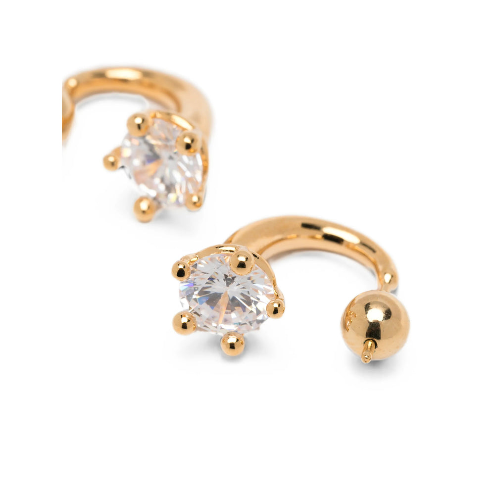 Panconesi Gold with Crystal Stone Earrings — Gold, view 2