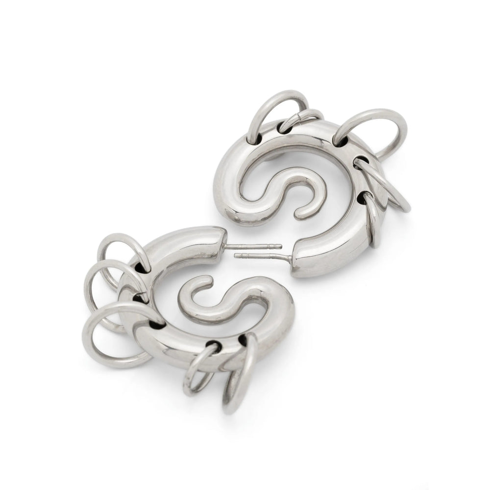 Panconesi Silve Stud Earrings — Silver, view 2