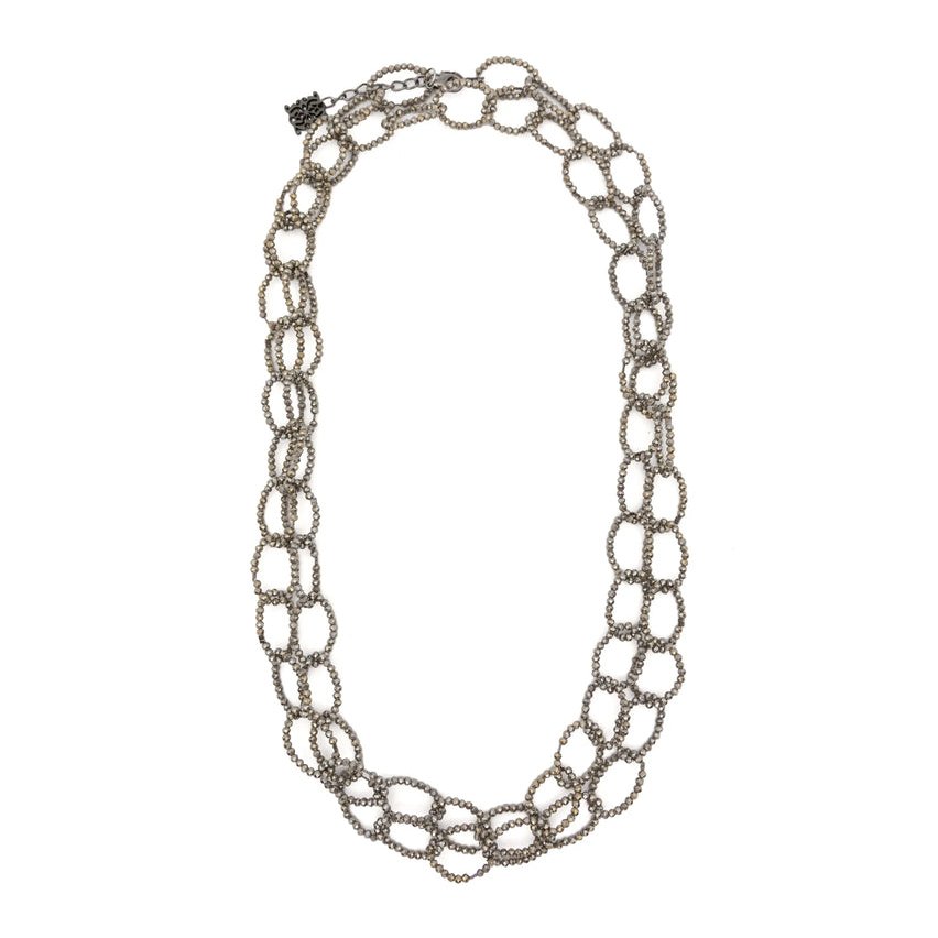 Panicale Fine Knit Chain Bracelet — Grey by Panicale
