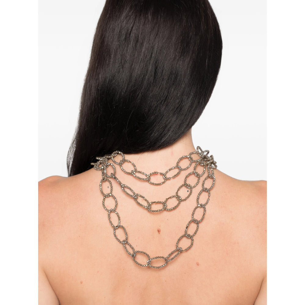 Panicale Fine Knit Chain Bracelet — Grey, view 2