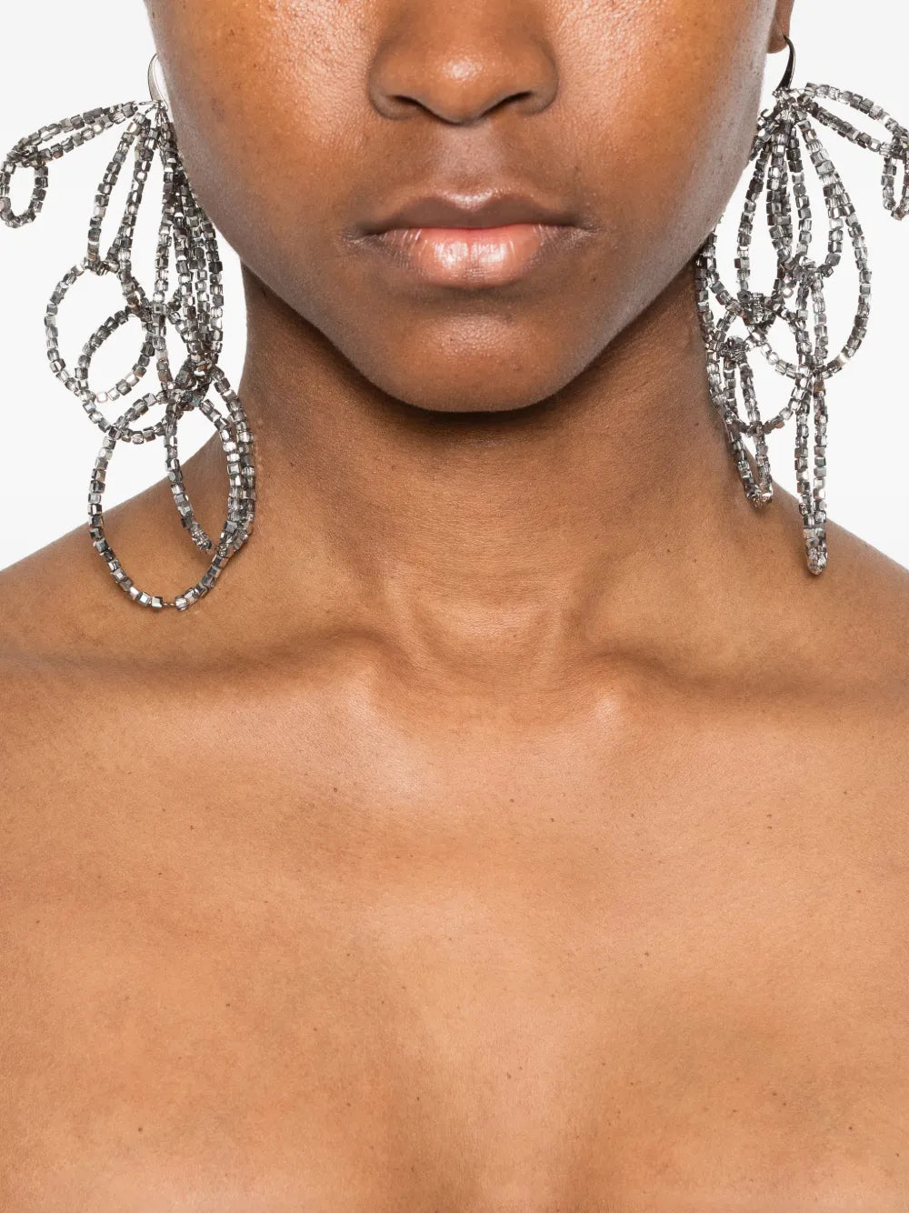 Panicale Beaded Earrings — Storm Grey, view 3
