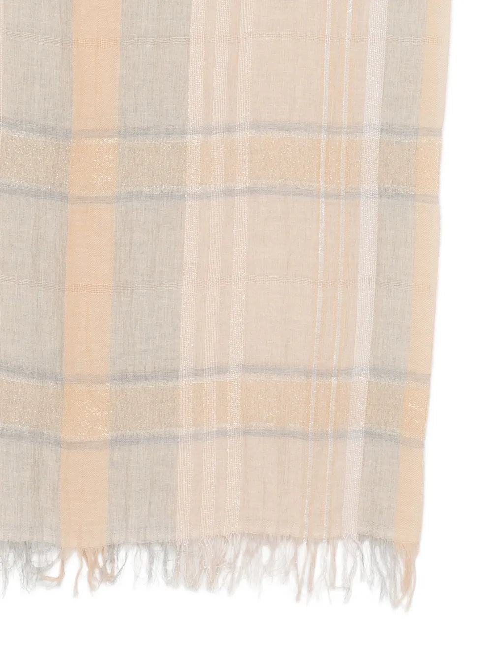 Panicale Check Pattern Scarf — Beige, view 2