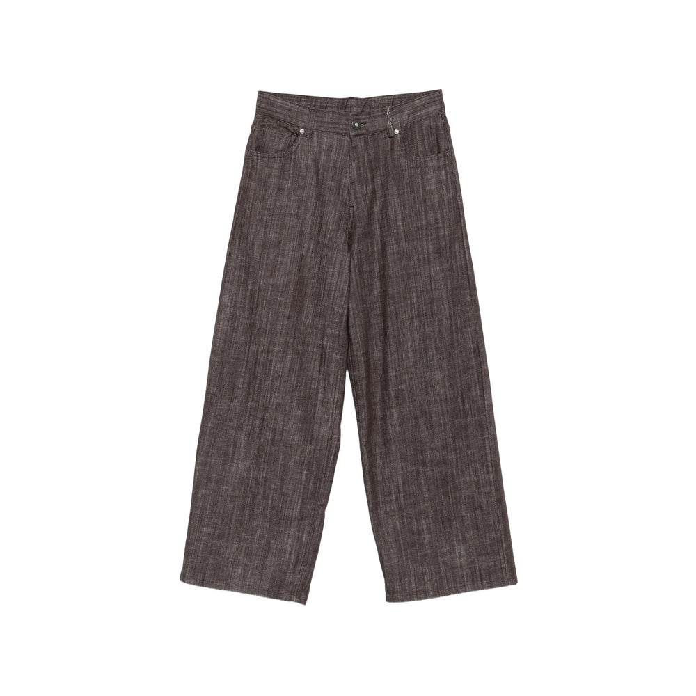 Panicale Tailored Virgin Wool Trousers — Brown by Panicale