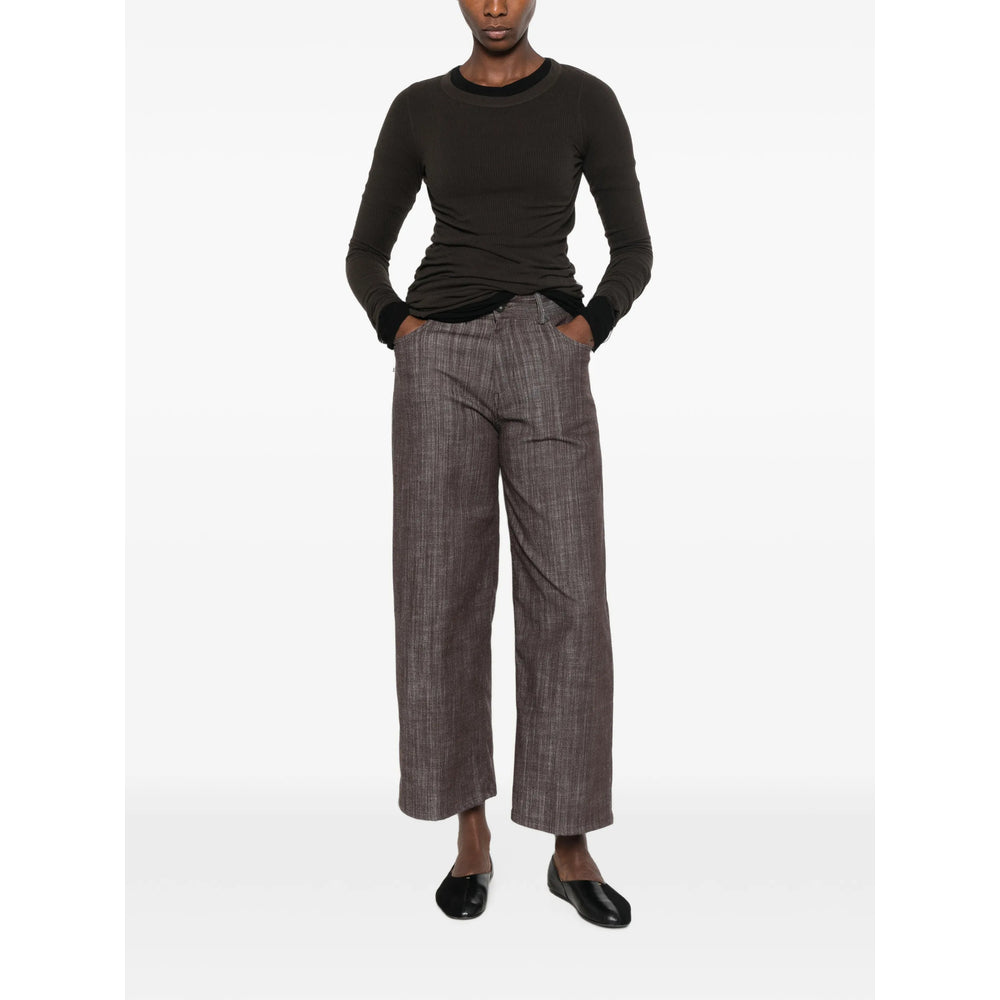 Panicale Tailored Virgin Wool Trousers — Brown, view 3