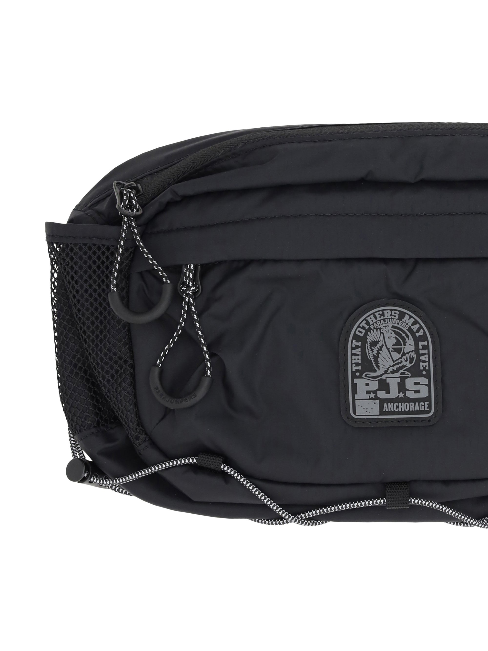 Parajumpers Logo-Patch Nylon Belt Bag — Black, view 3