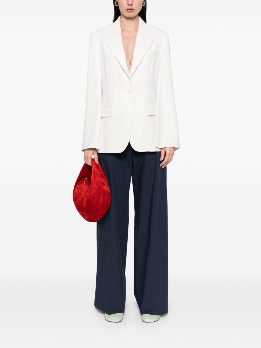 Parosh Single-Breasted Blazer — Ivory, view 4
