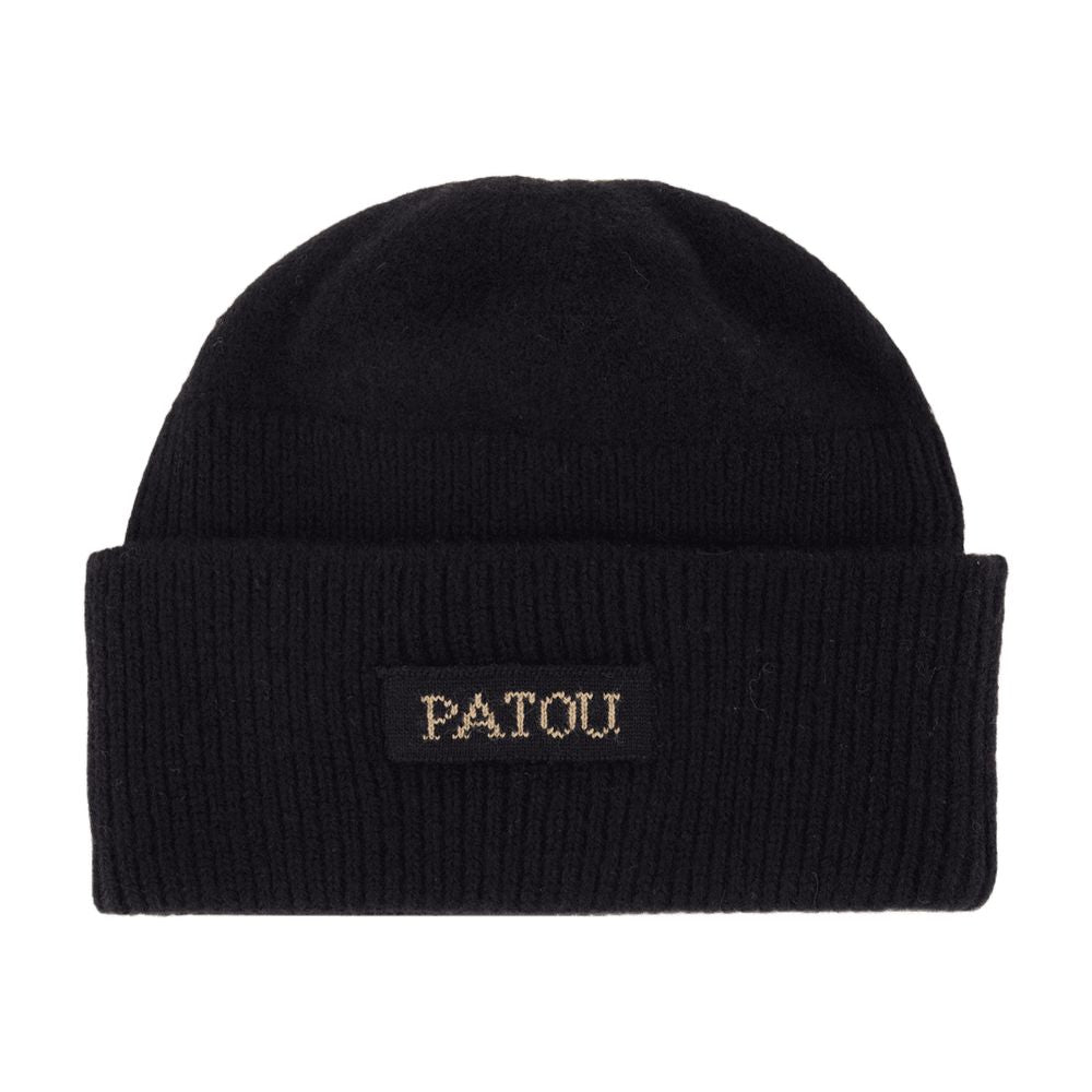 Patou AC0788041999B Wool Ribbed Beanie — Black, view 2