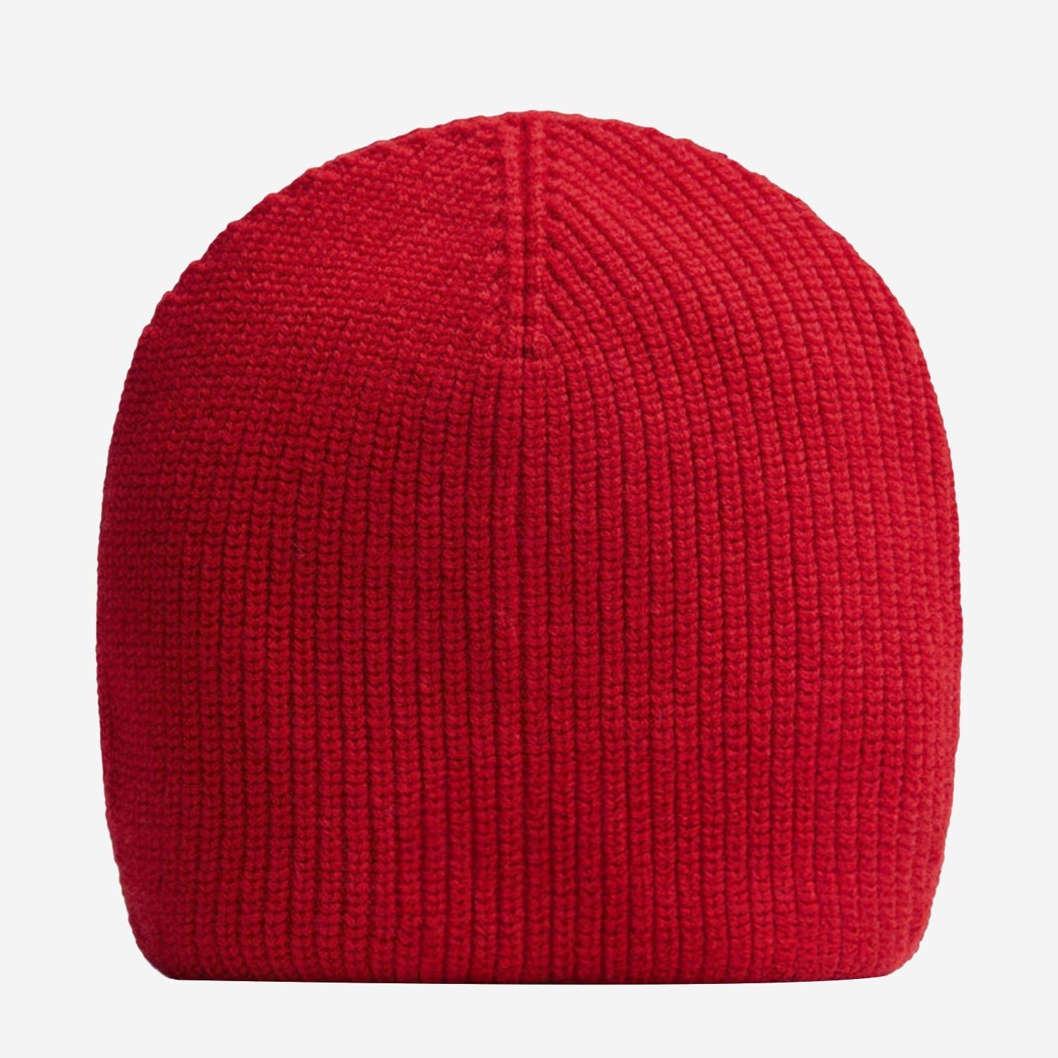 Patou AC1028041 Stretch Wool Blend Ribbed Knit Beanie — Red, view 2