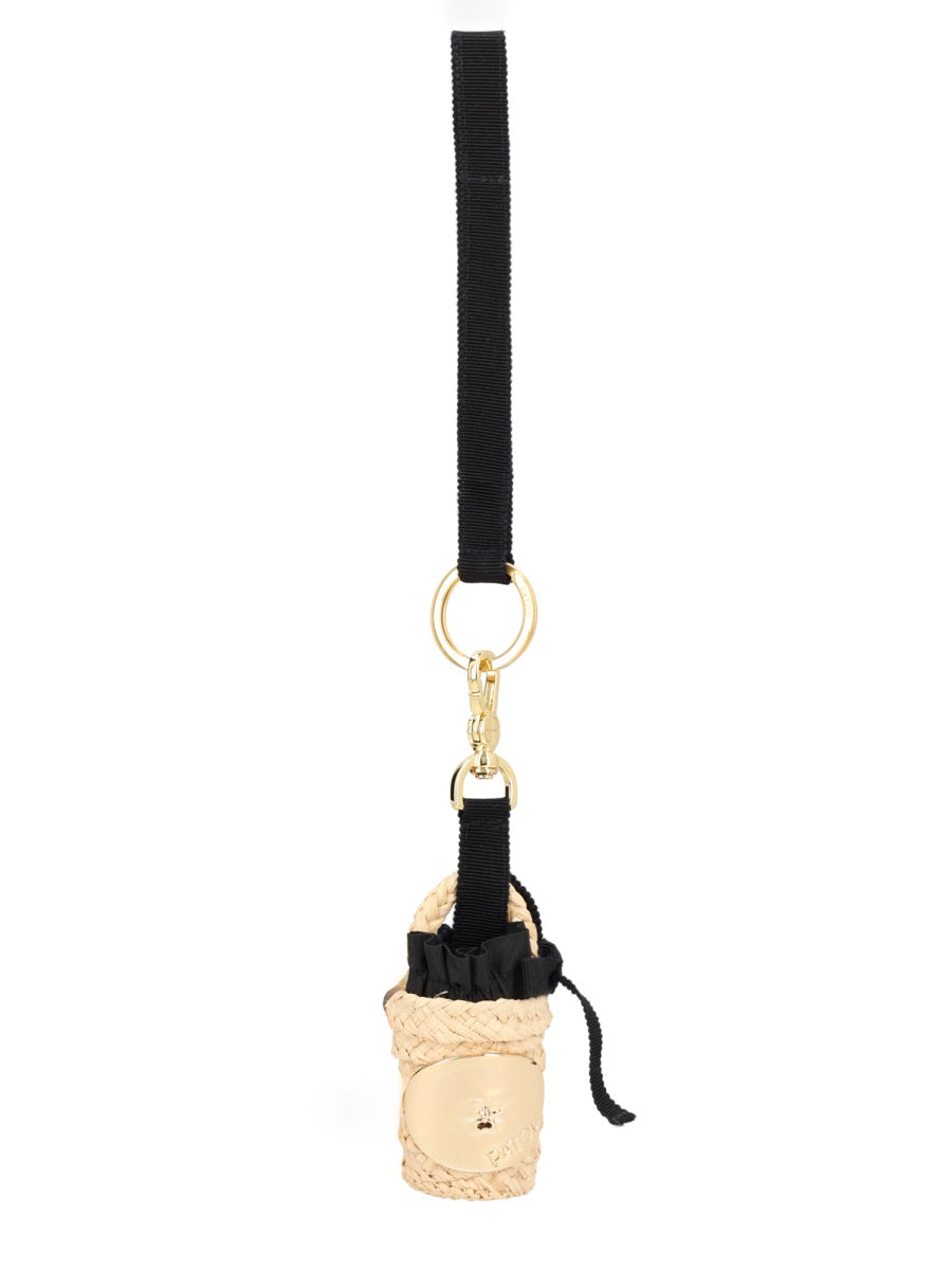 Patou Natural Raffia Bucket Charm — Beige by Patou