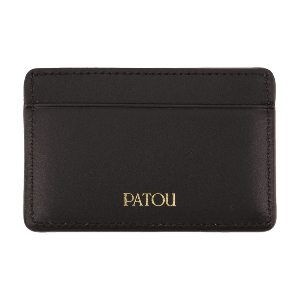 Patou Calfskin Leather Card Case — Black by Patou