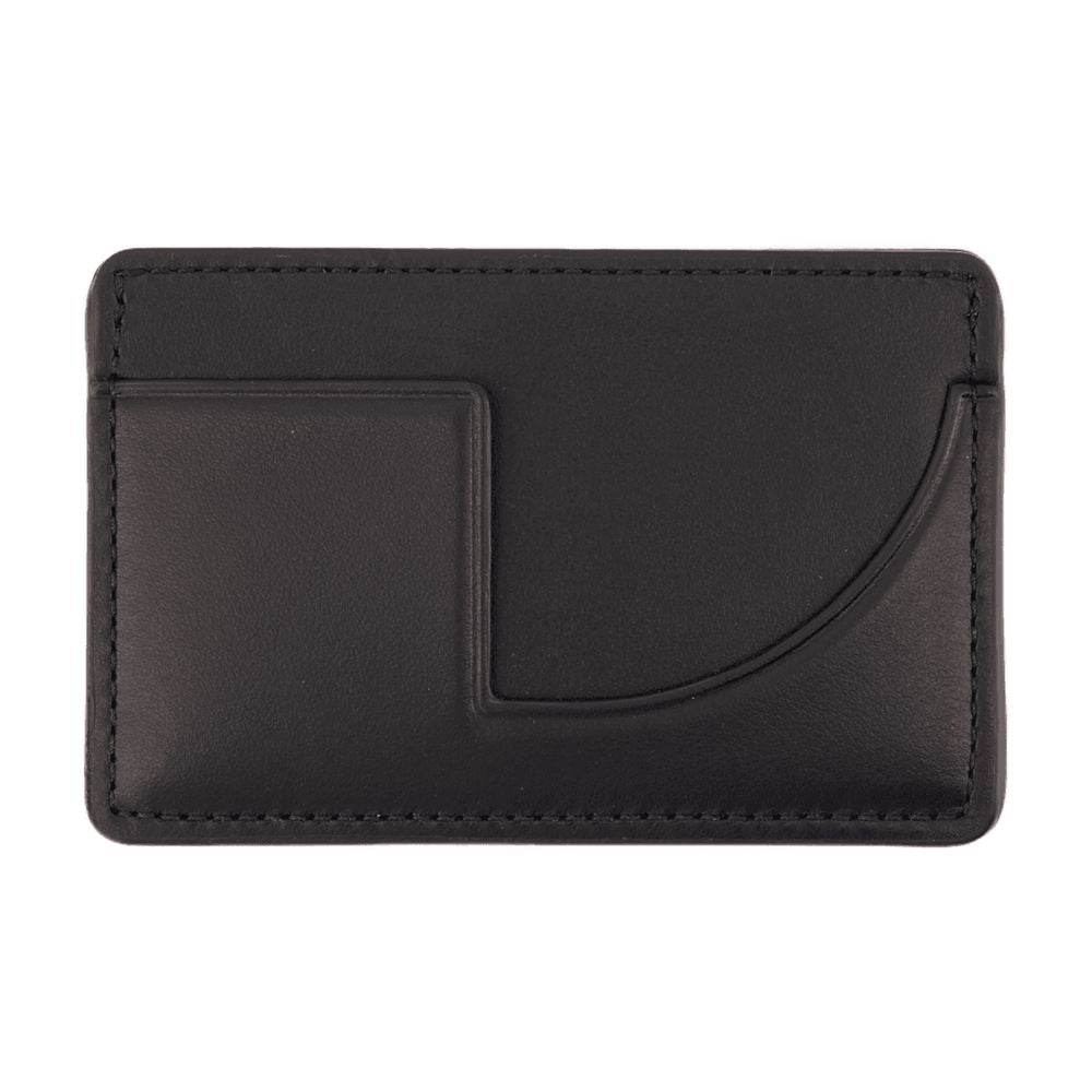 Patou Calfskin Leather Card Case — Black, view 2