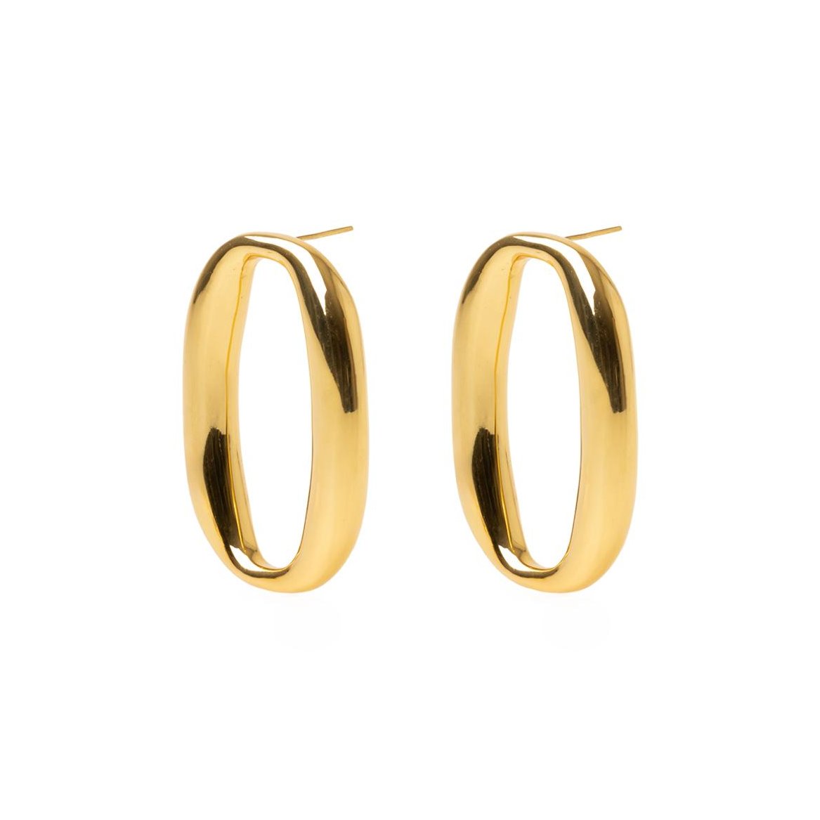 Patou Engraved Monogram Earrings — Gold, view 3
