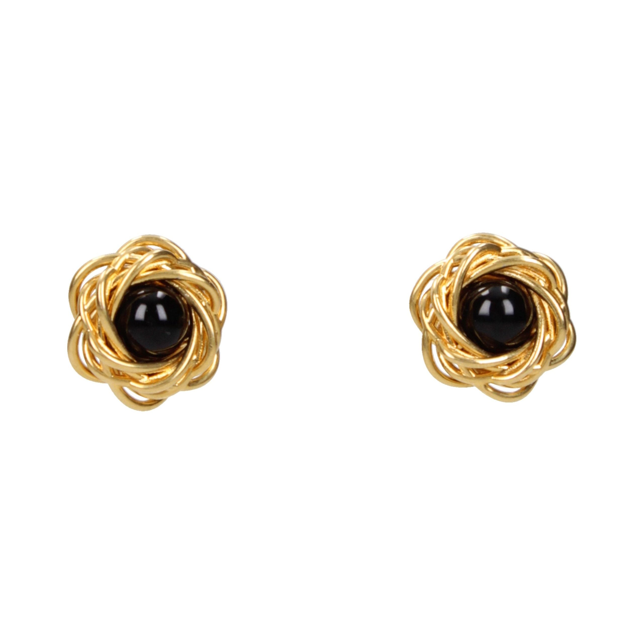 Patou Twisted Resin-Center Earrings — Gold by Patou