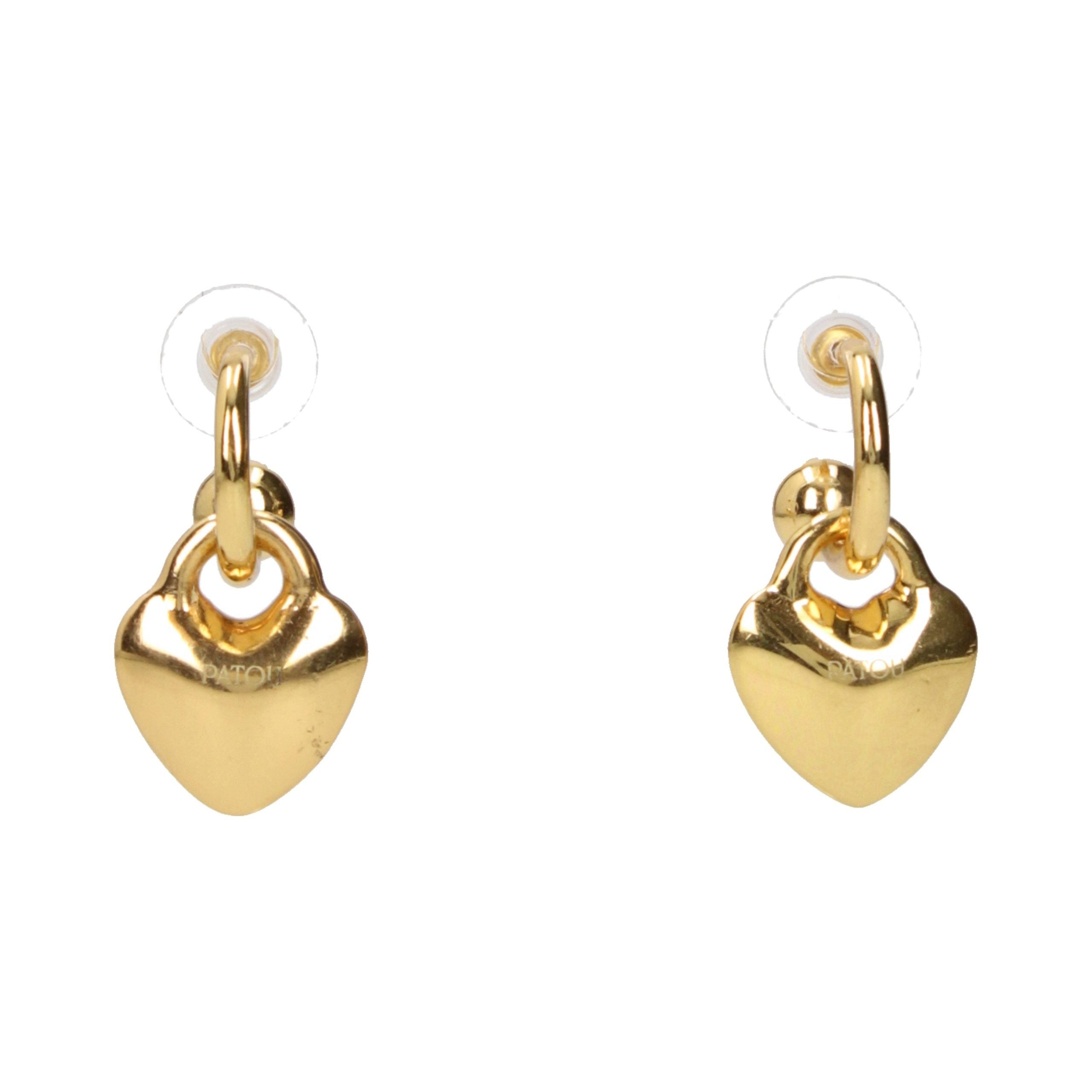 Patou Gold Brass Heart-Drop Earrings — Gold by Patou