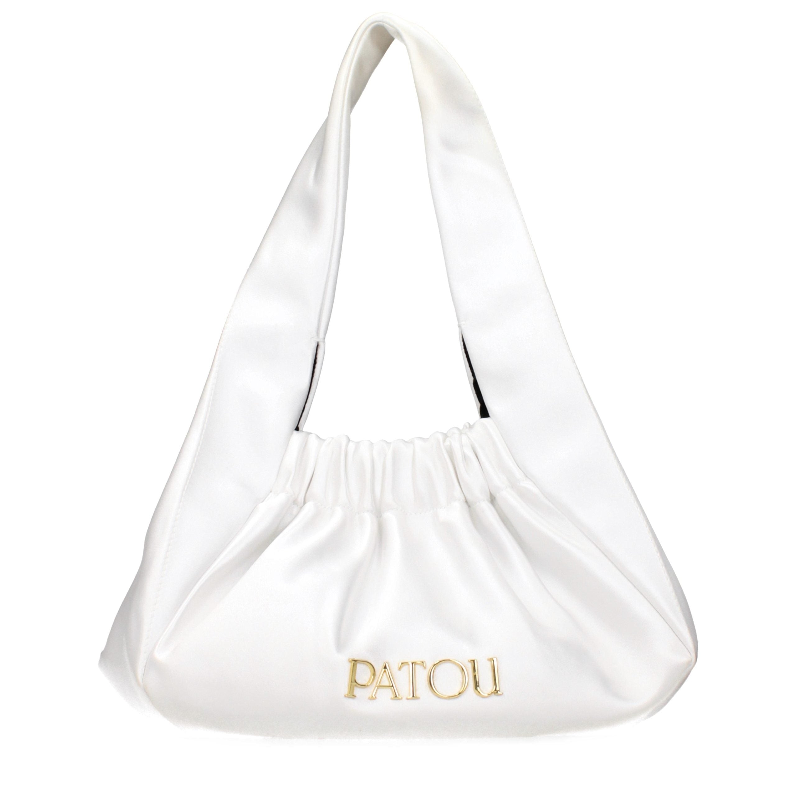 Patou Gathered Fabric Shoulder Bag — White by Patou