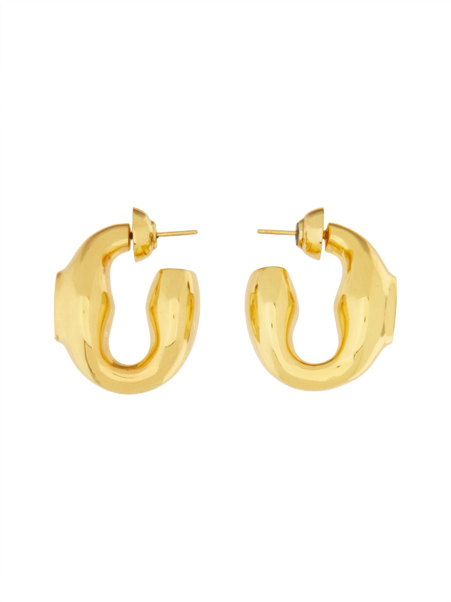Patou Gold Signet Signet Earrings — Gold, view 3