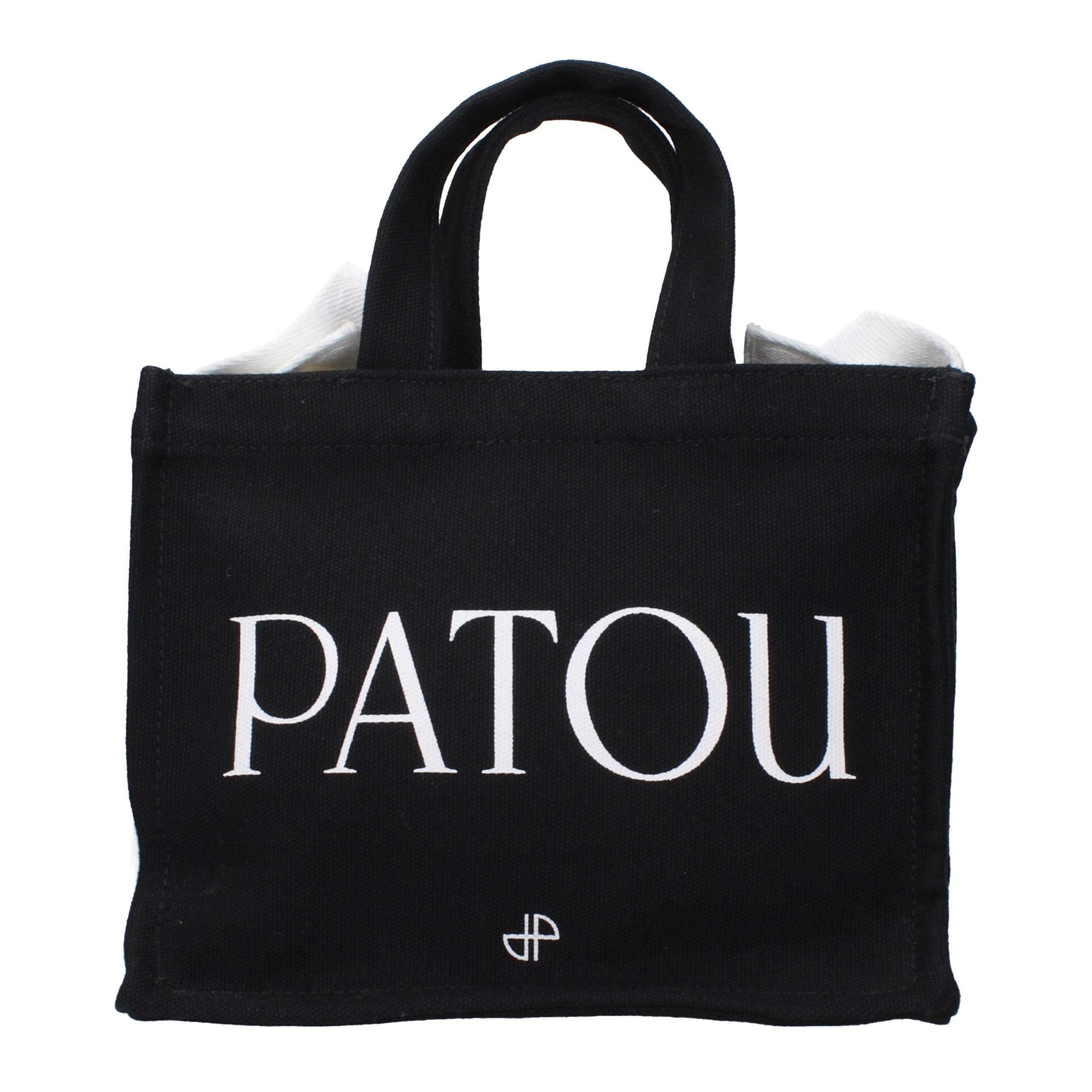 Patou Logo-Print Cotton Tote Bag — Black by Patou